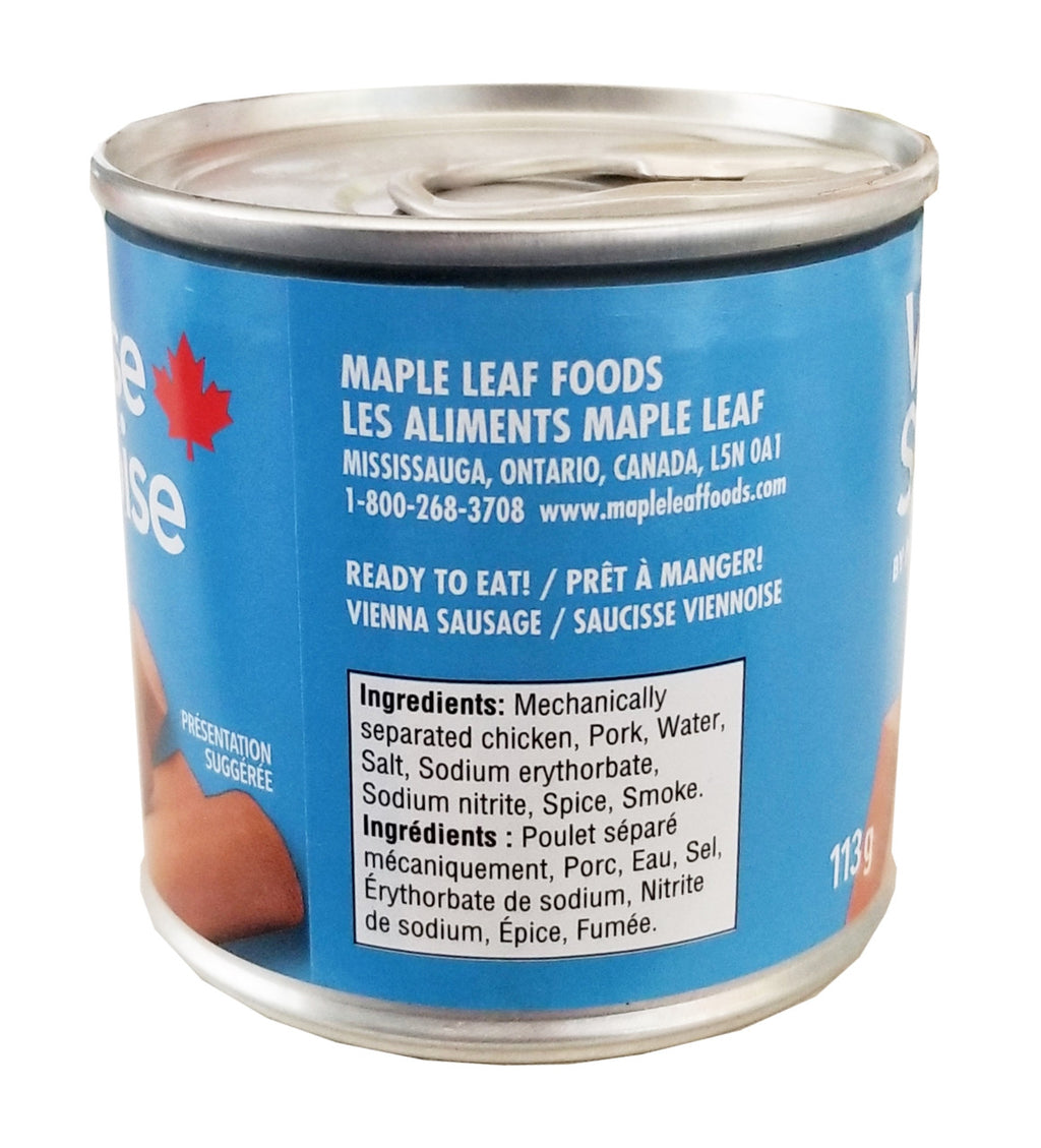 Maple Leaf Vienna Sausage, Ready to Eat!, 113g/4 oz. Can (Imported from Canada)