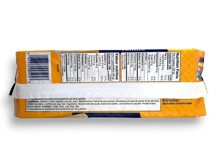 Voortman No Sugar Added Vanilla Flavored Wafers, 250g/8.8 oz. Package, back of package.