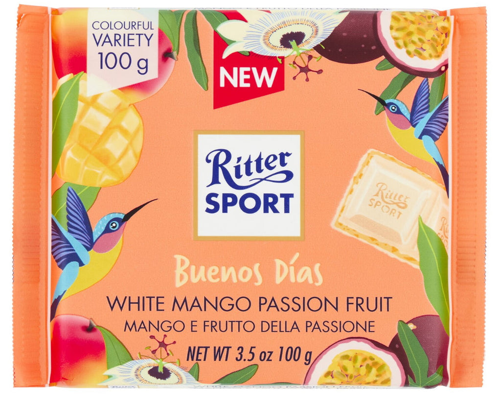 Ritter Sport Taste the World White Chocolate Mango Passion Fruit Bar, 100g/3.5 oz. Bar {Imported from Canada}