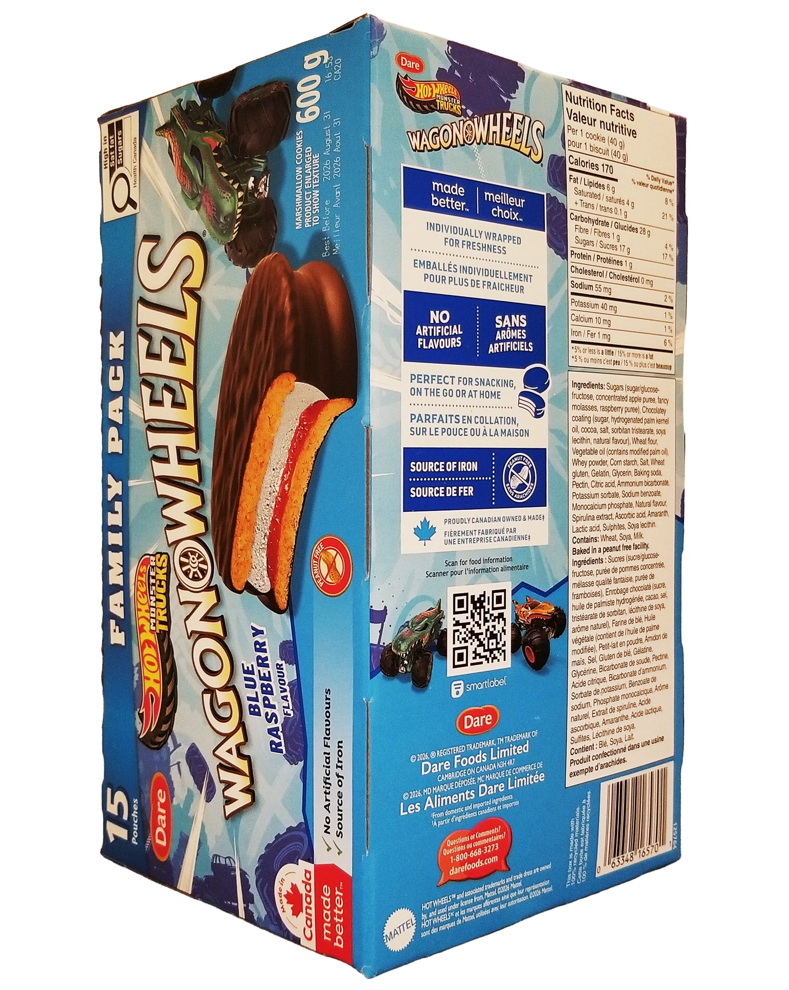 Wagon Wheels Blue Raspberry Marshmallow Cookies 15-Pack alternate angle view