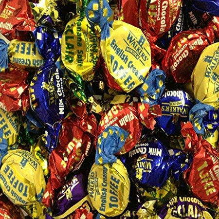 Walker's Nonsuch Assorted Toffees and Chocolate Eclairs, 150g/5.3 oz., Bag, picture of assorted toffees.