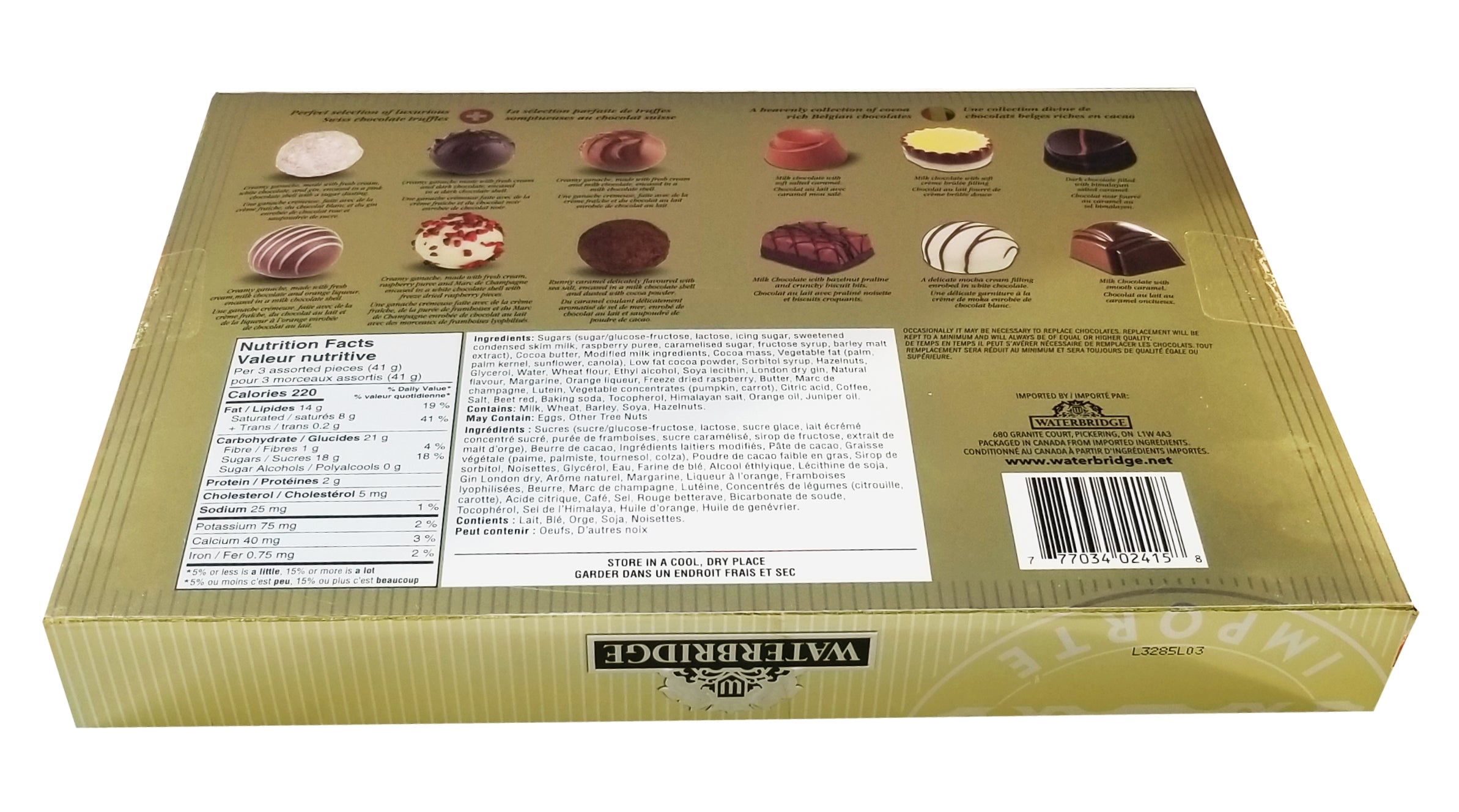 Waterbridge Masterpiece Belgian & Swiss Gourmet Chocolates, 203g/7.1 oz. Box {Imported from Canada}