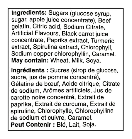 List of ingredients for Waterbridge The Mix Funmix Sour Gummies 175g with a black border on a white background