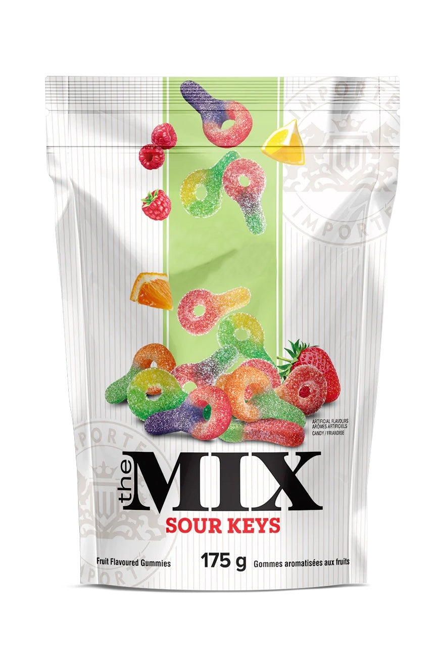 Waterbridge The Mix Sour Keys Gummy, 175g, front of bag.