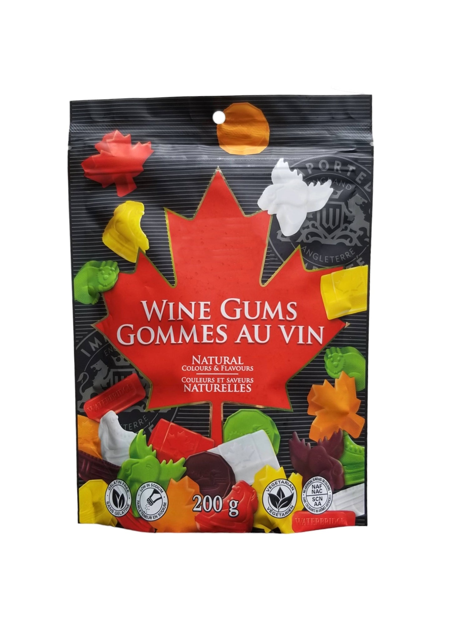 Waterbridge Wine Gums, Canadian Shapes, 200g/7 oz. Bag