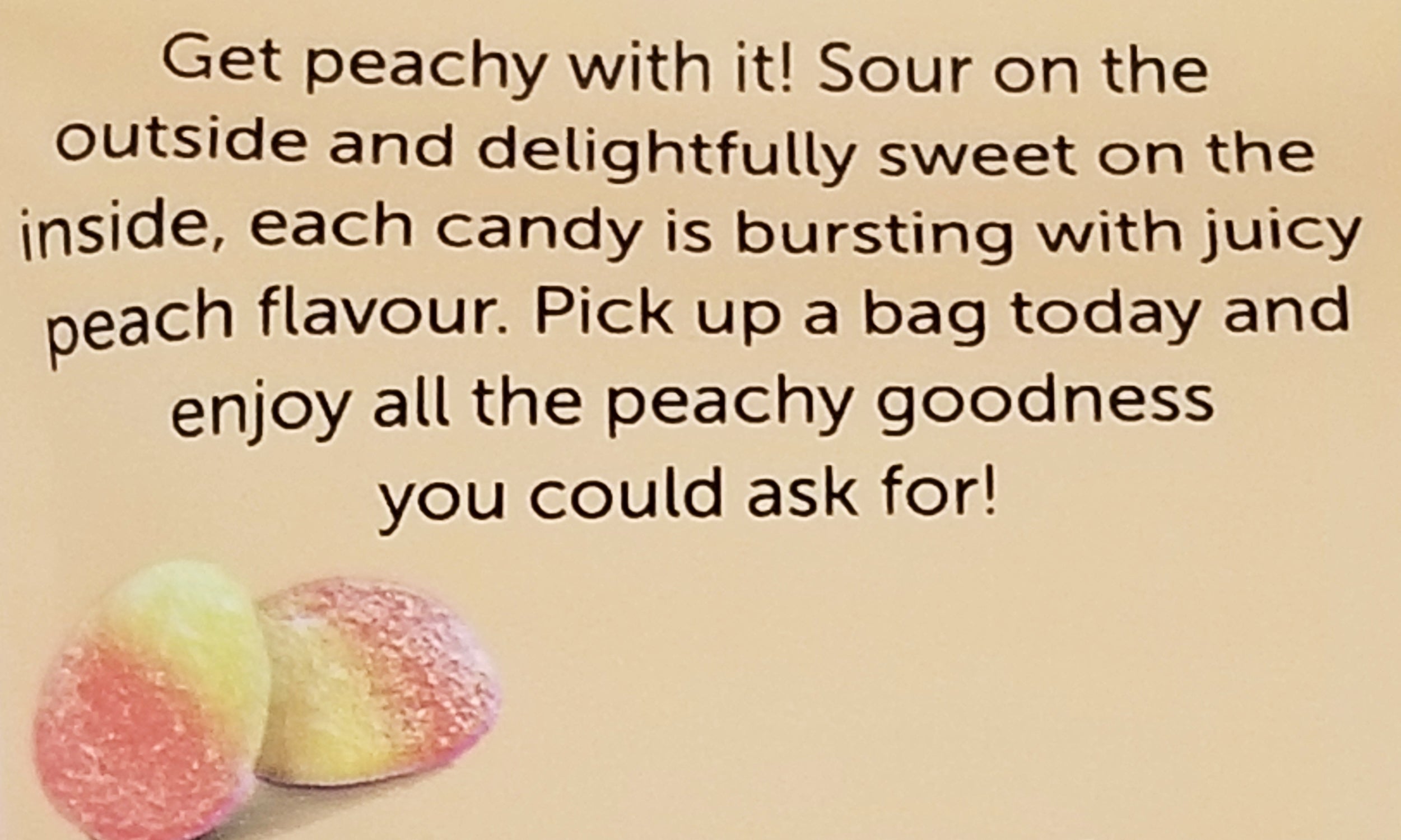 Waterbridge Just Peachy, Sour Fruit Flavored Gummy Candy, 200g, introduction , description of gummies.