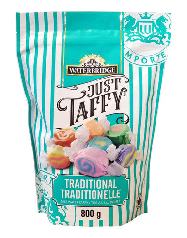 Waterbridge Just Taffy Traditional Salt Water Taffy, 800g/1.75 lbs., Bag {Imported from Canada}