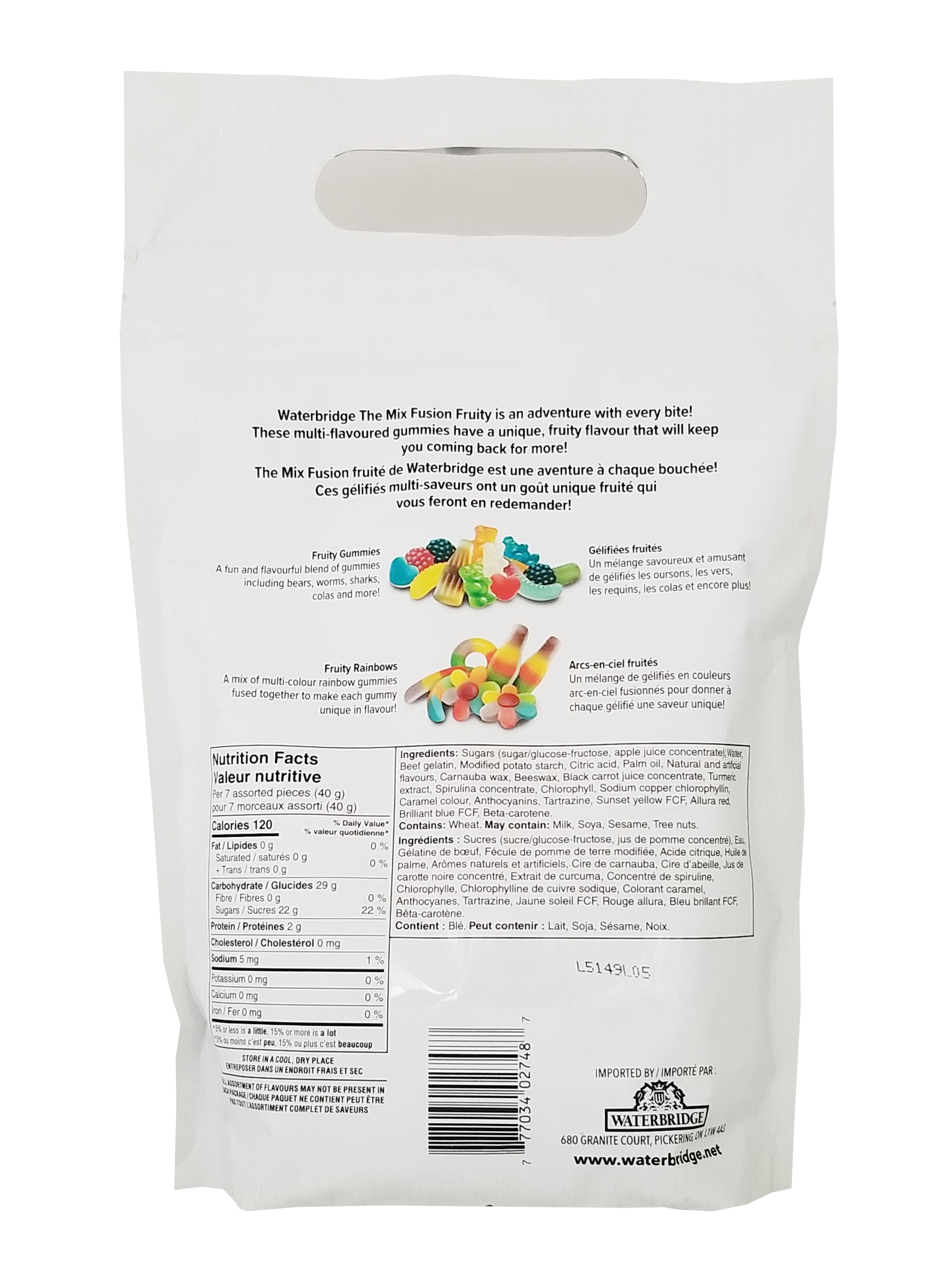 Waterbridge The Mix Fruity Fusion, Assorted Gummies, 700g/24.5 oz