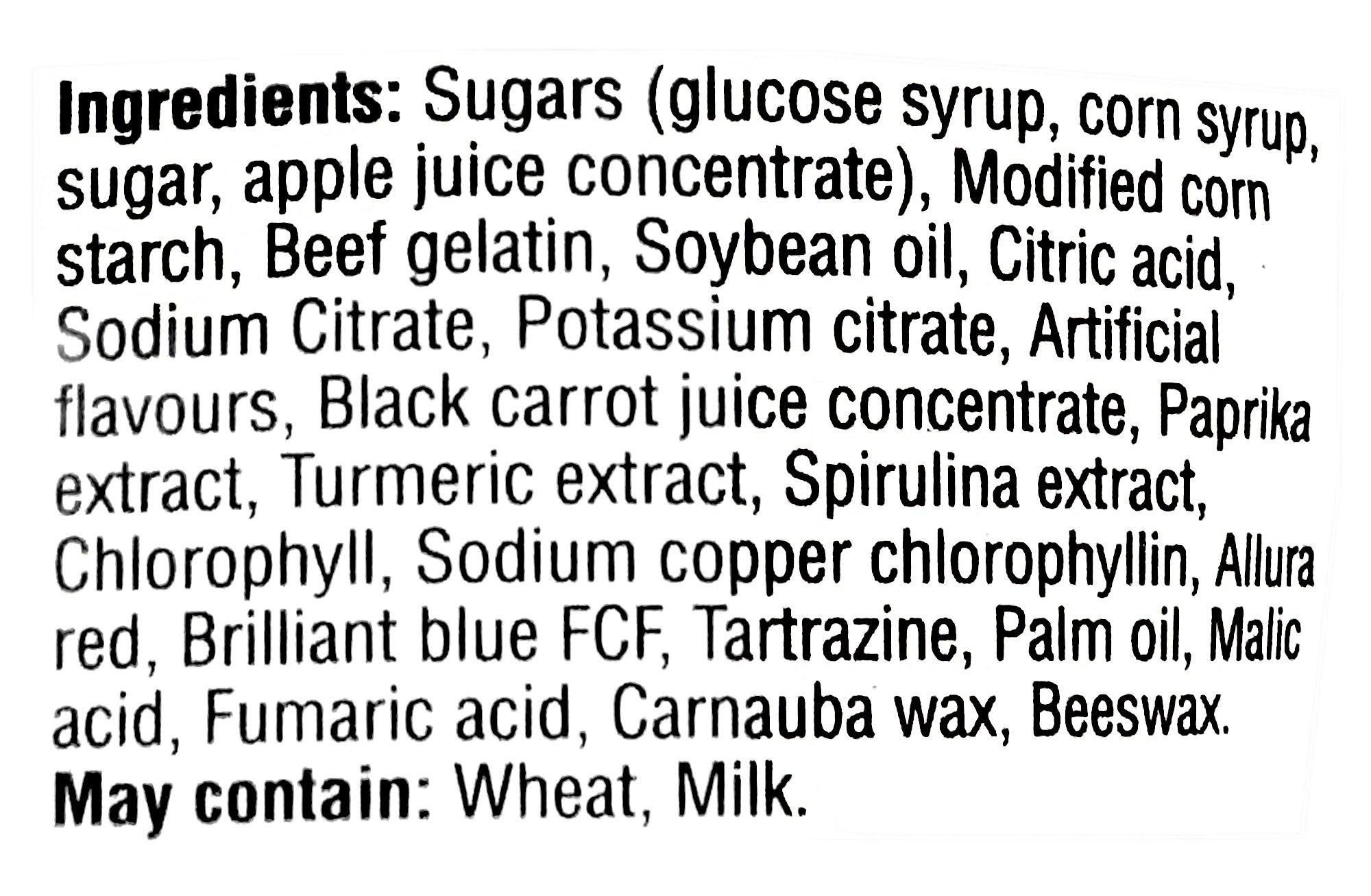 Waterbridge The Mix Sour Keys Gummy, 175g, ingredients label.