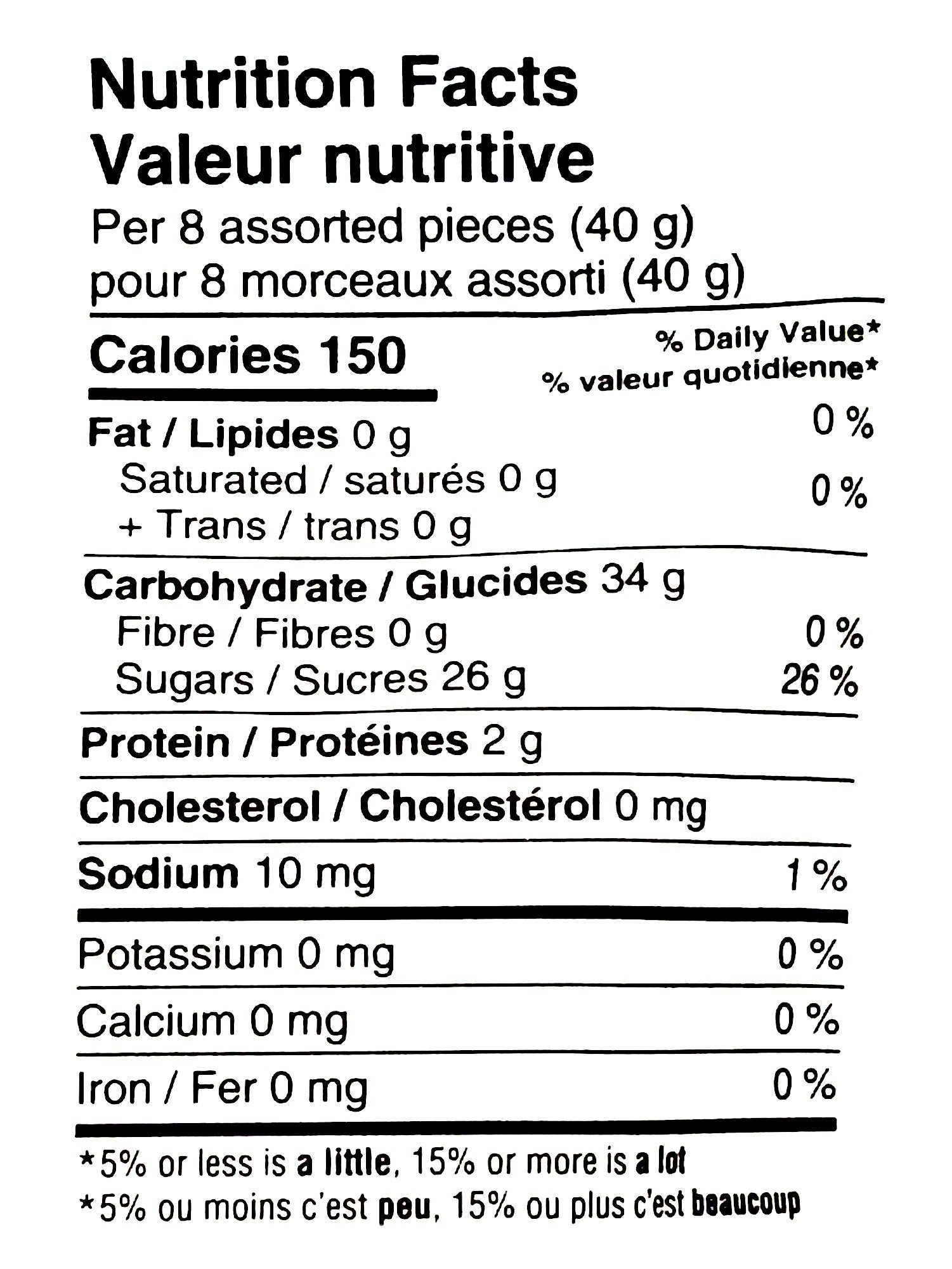 Waterbridge The Mix Sweet & Sour Gummy Worms, 175g, nutrition facts label.