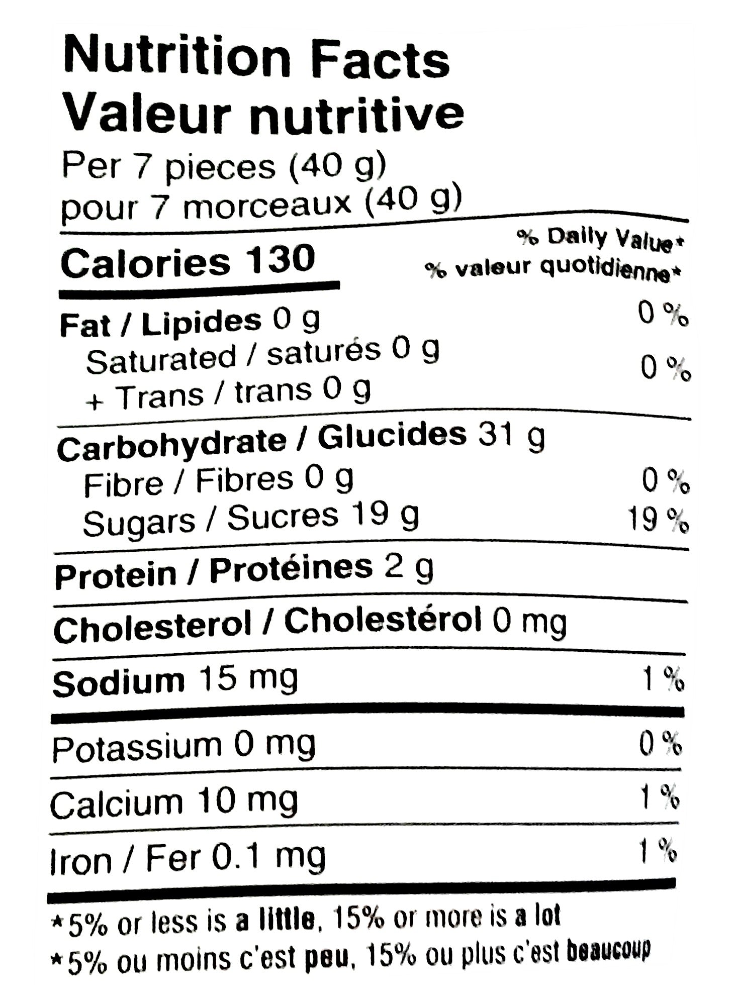 Waterbridge Wine Gums, Sour Fruit Flavors, 350g, nutrition label.