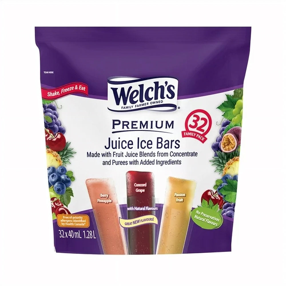 Welch's Premium Juice Ice Bars, front of bag