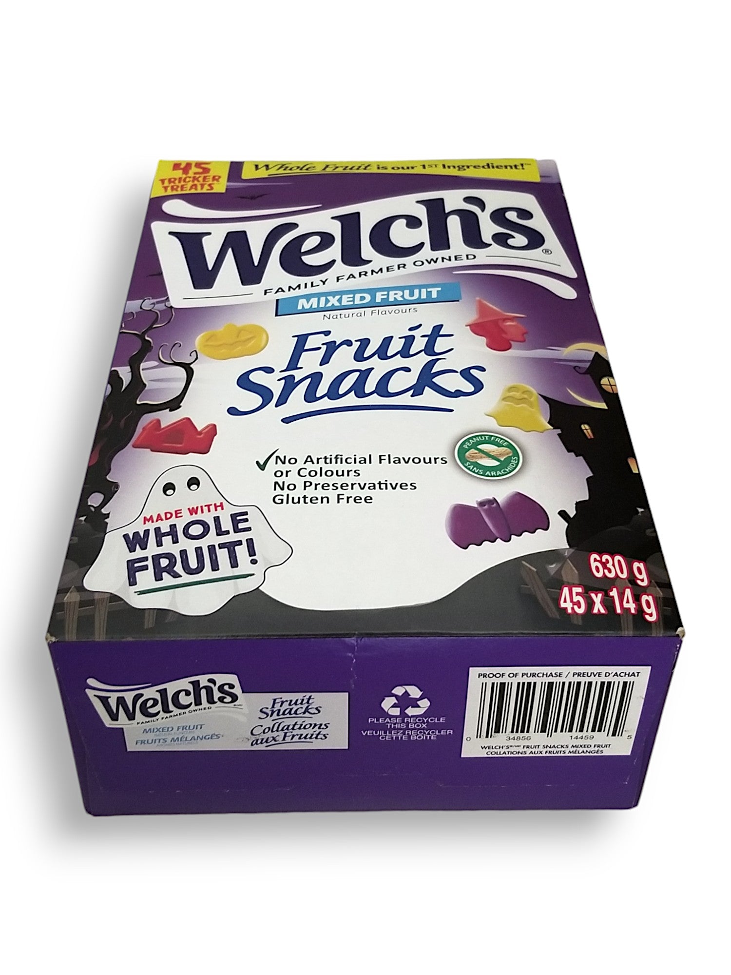 Welch's Halloween Fruit Snacks, Mixed Fruit, (45ct x 14g), 630g/1.4 lb.