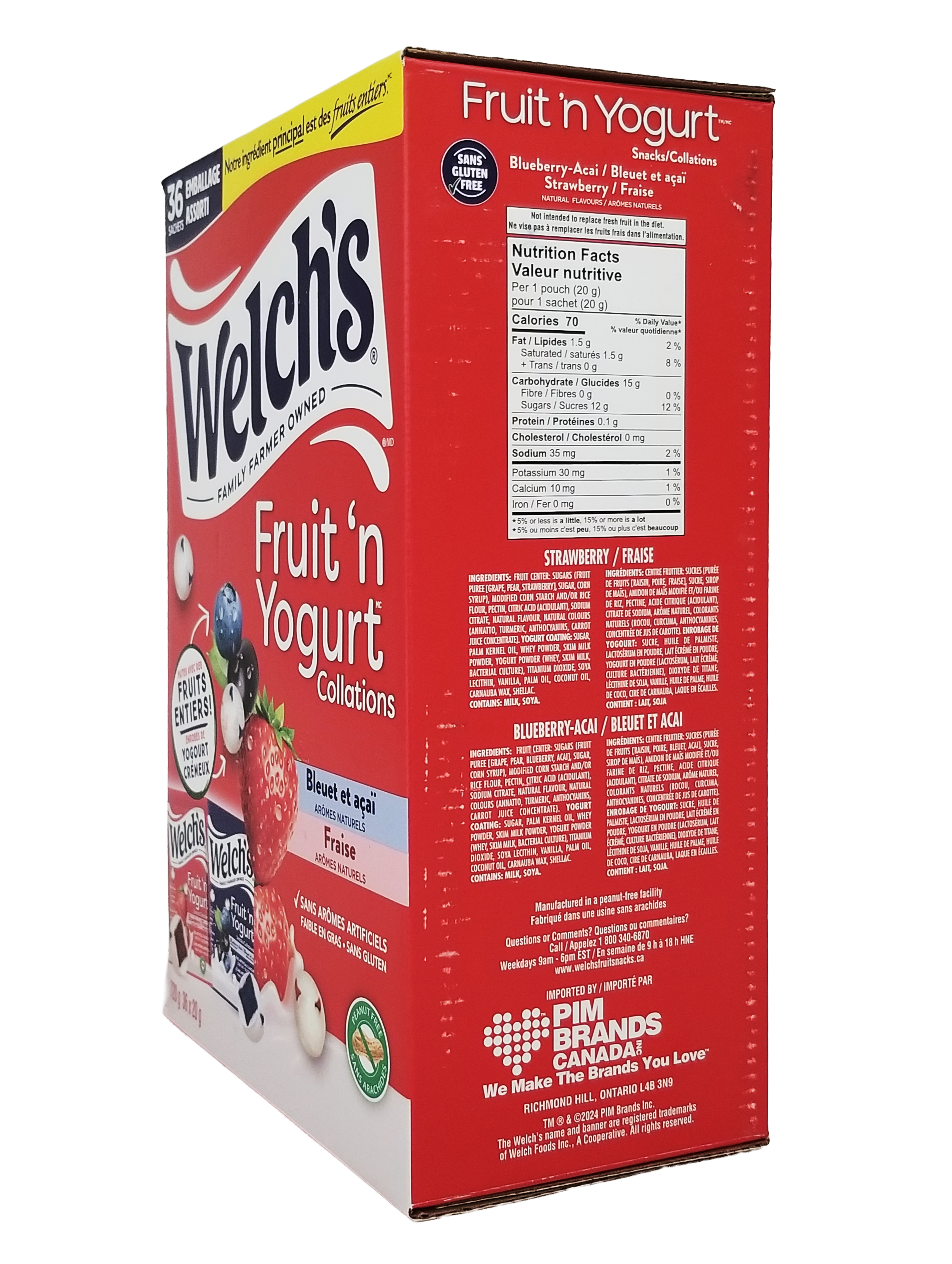 Welch's Fruit 'n Yogurt box on a white background