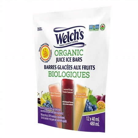 Welch's Organic Juice Ice bars, side of bag