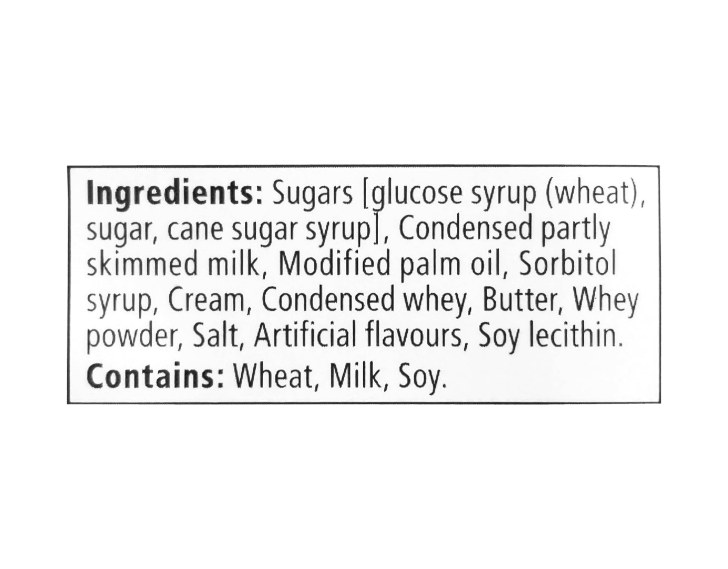 Werther's Original Caramel Apple Flavored Soft Caramels, 250g/8.75 oz. Bag Ingredients