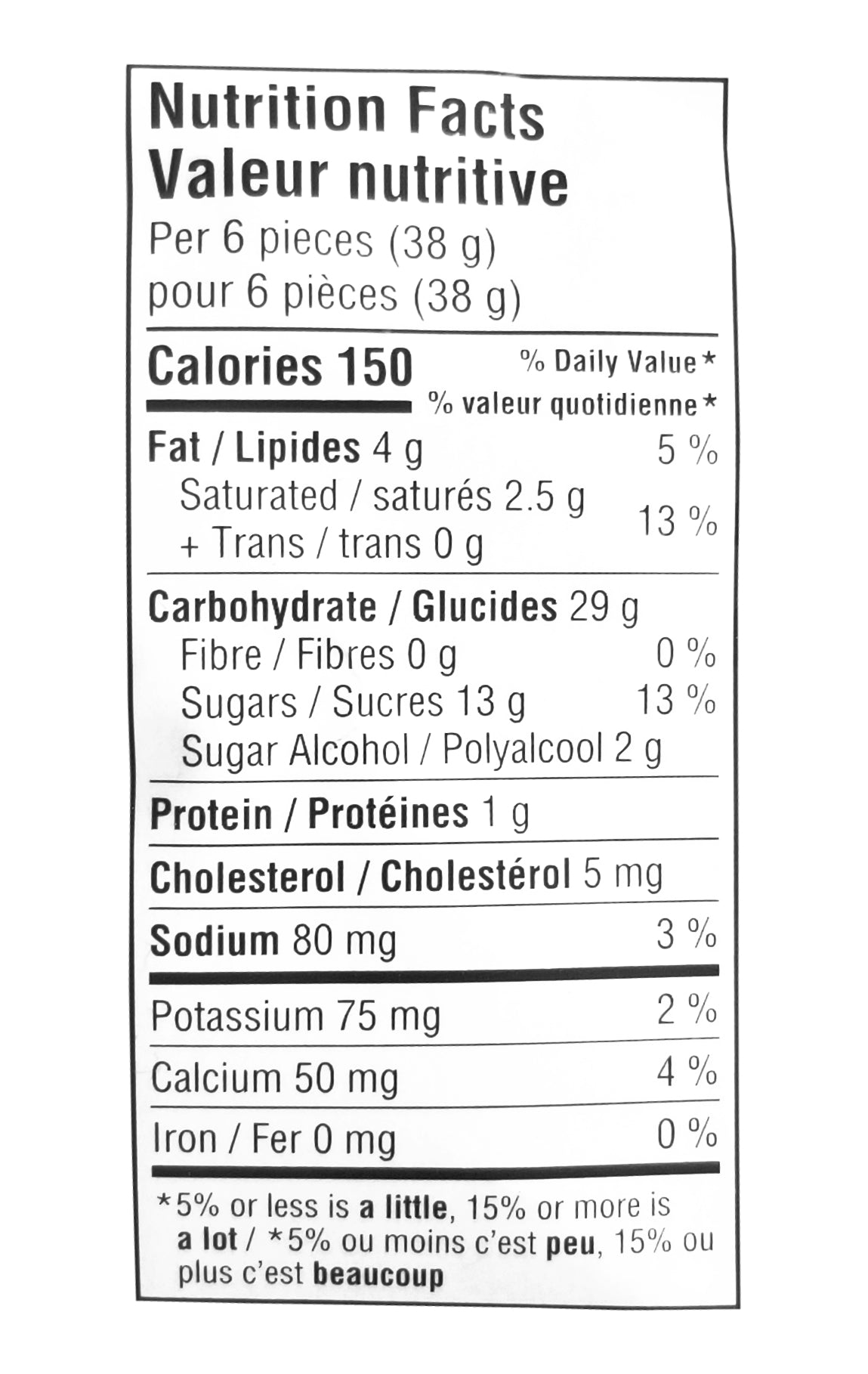 Werther's Original Caramel Apple Flavored Soft Caramels, 250g/8.75 oz. Bag Nutrition Facts