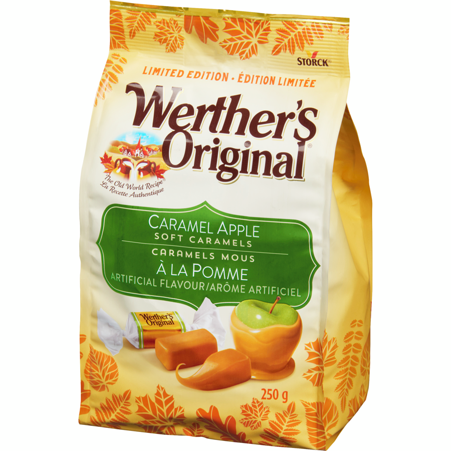 Werther's Original Caramel Apple Flavored Soft Caramels, 250g/8.75 oz. Bag Right Angle