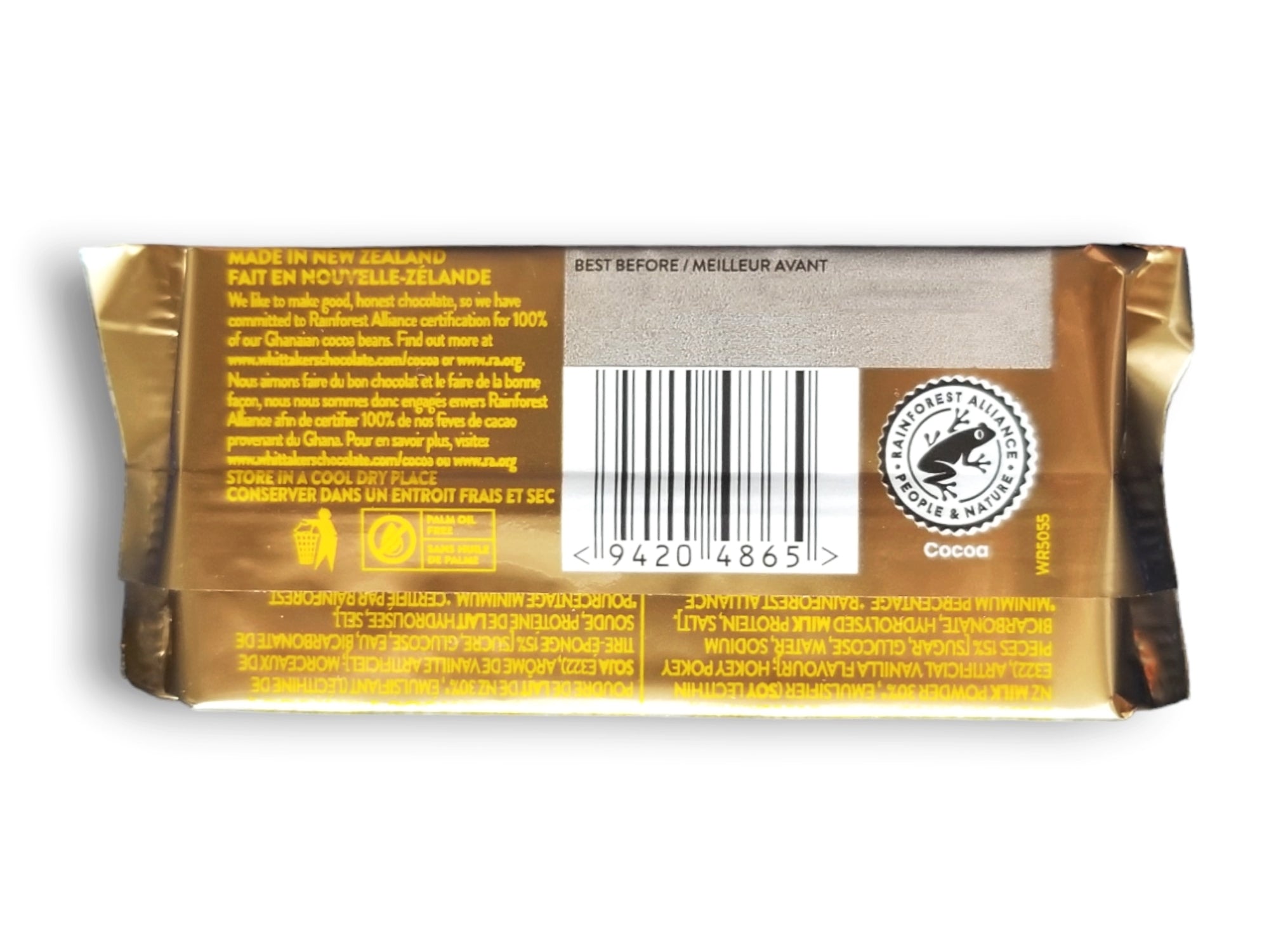 Whittaker's 33% Cocoa Hokey Pokey Crunch Milk Chocolate Bar, 50g/1.75 oz. Bar