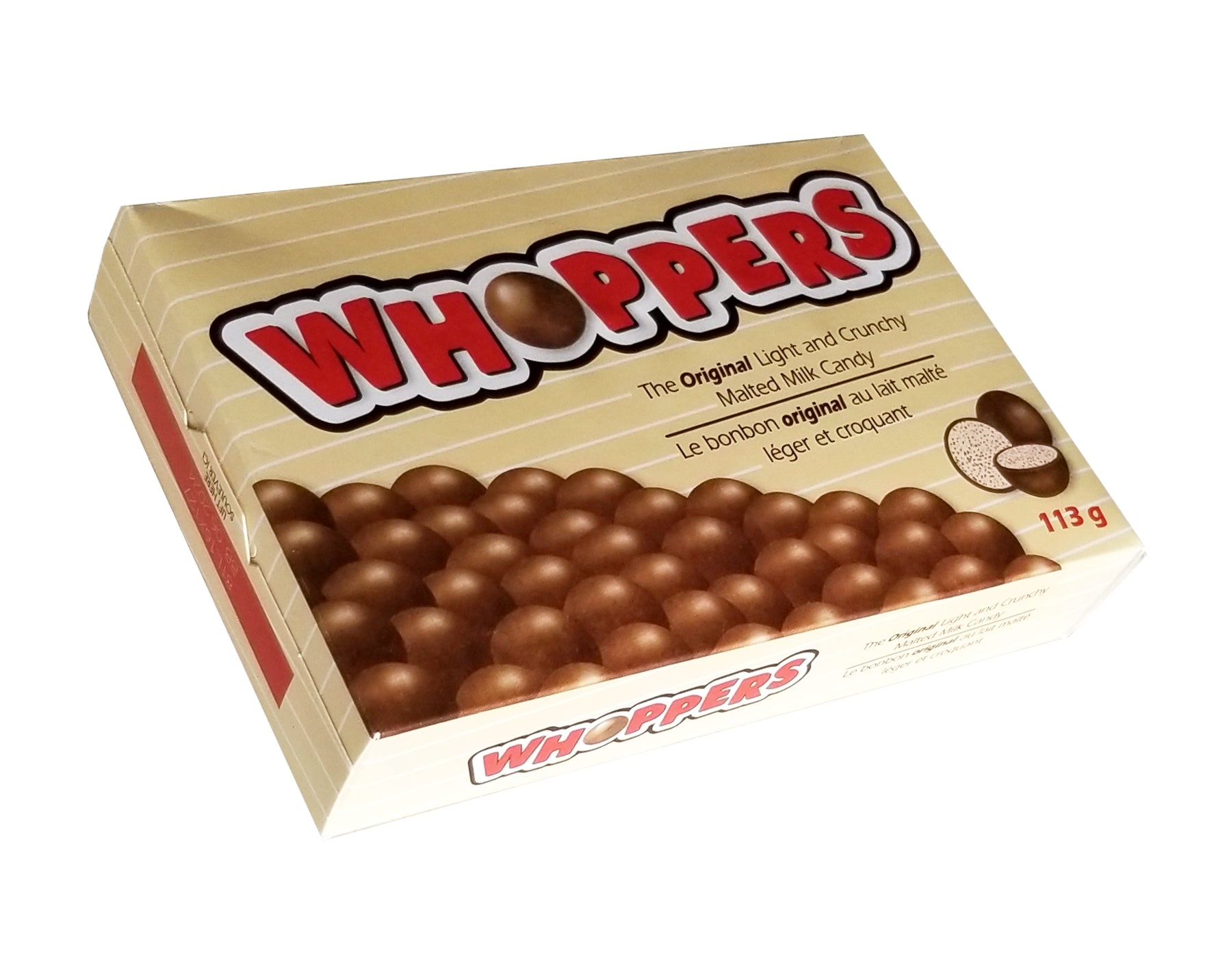 Hershey's Whoppers Original Light and Crunchy Malted Milk Candy, 113g/4 oz.  Box {Imported from Canada}