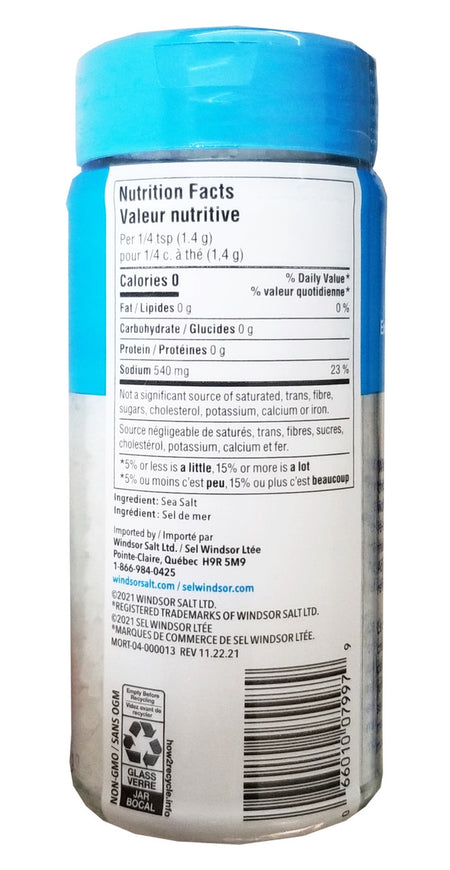 Windsor Natural Sea Salt, Grinder Refill, Extra Coarse, 255g/8.9 oz., {Imported from Canada}