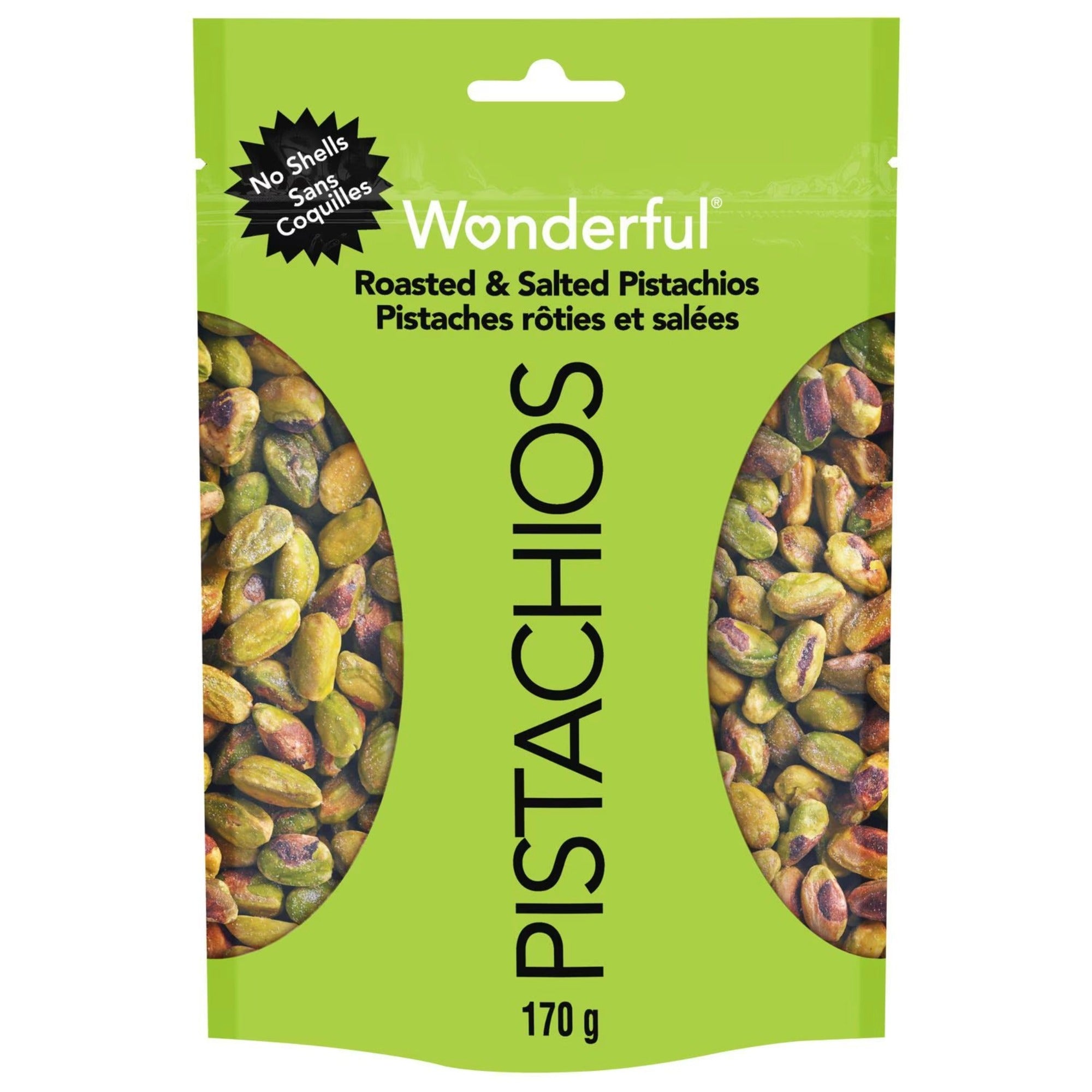 Wonderful Roasted & Salted Pistachios - No Shell, 170g (6 oz)