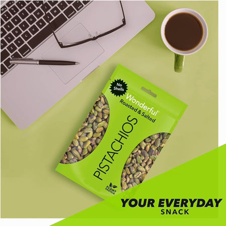 Wonderful Roasted & Salted Pistachios 170g office snack pouch