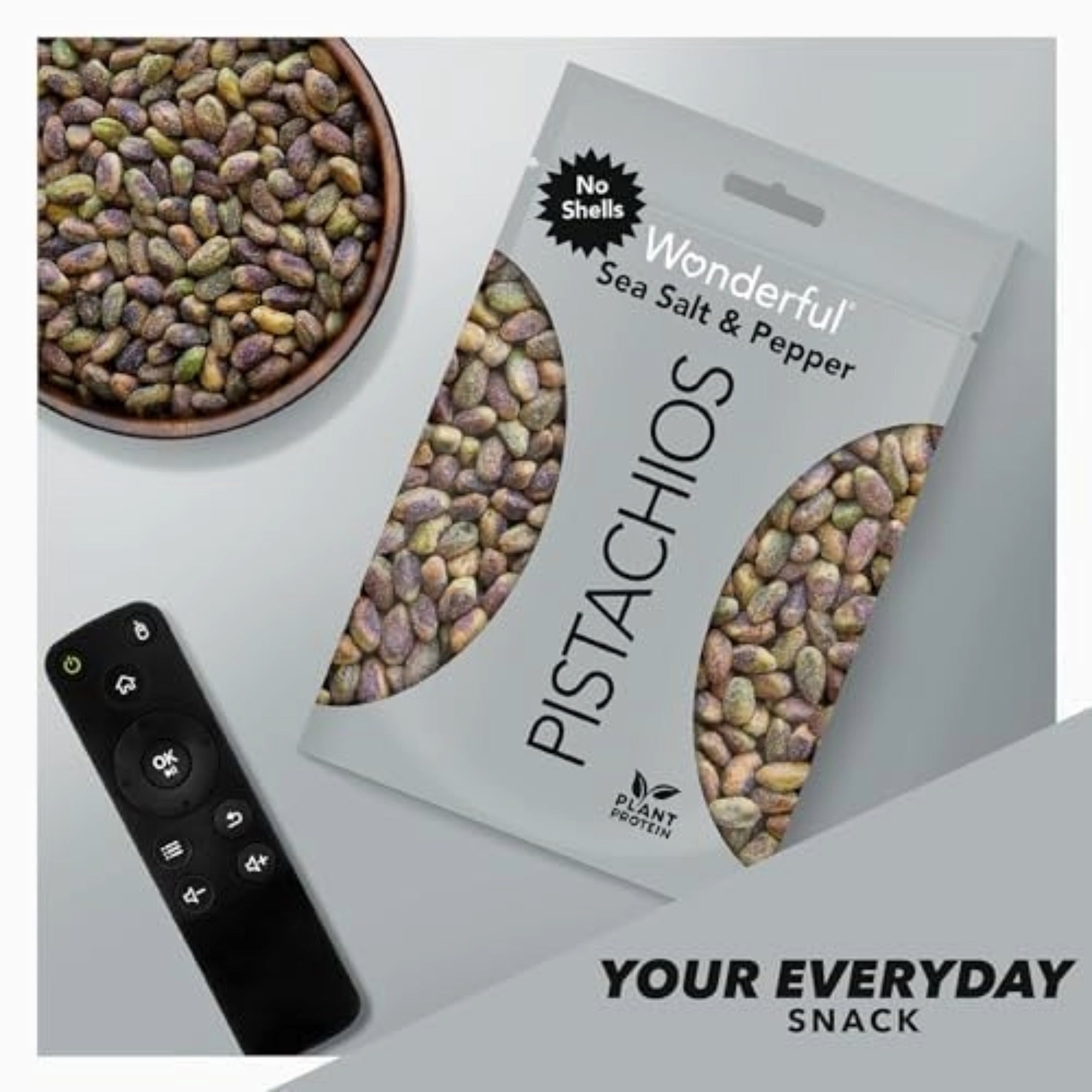 Wonderful Sea Salt & Pepper Pistachios - No Shell, 155g (5.5 oz)