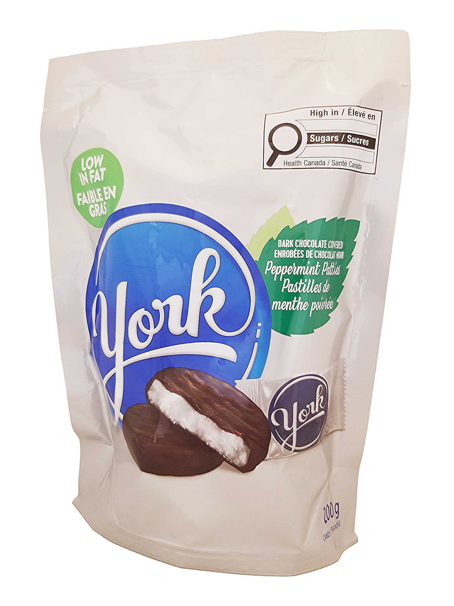 YORK Dark Chocolate Peppermint Patties Miniatures - 200g package on a white background