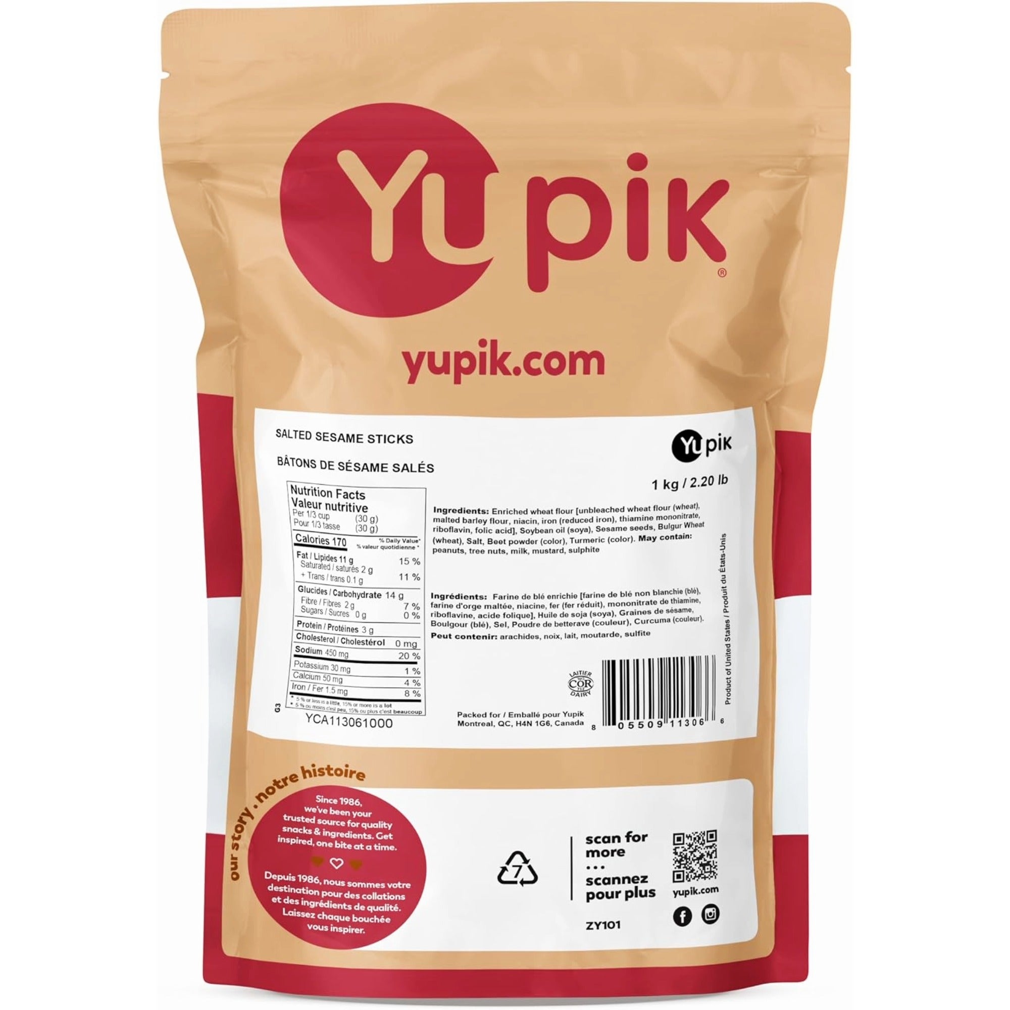 Yupik Salted Sesame Sticks, Party Snack, 1 kg (35.2 oz)