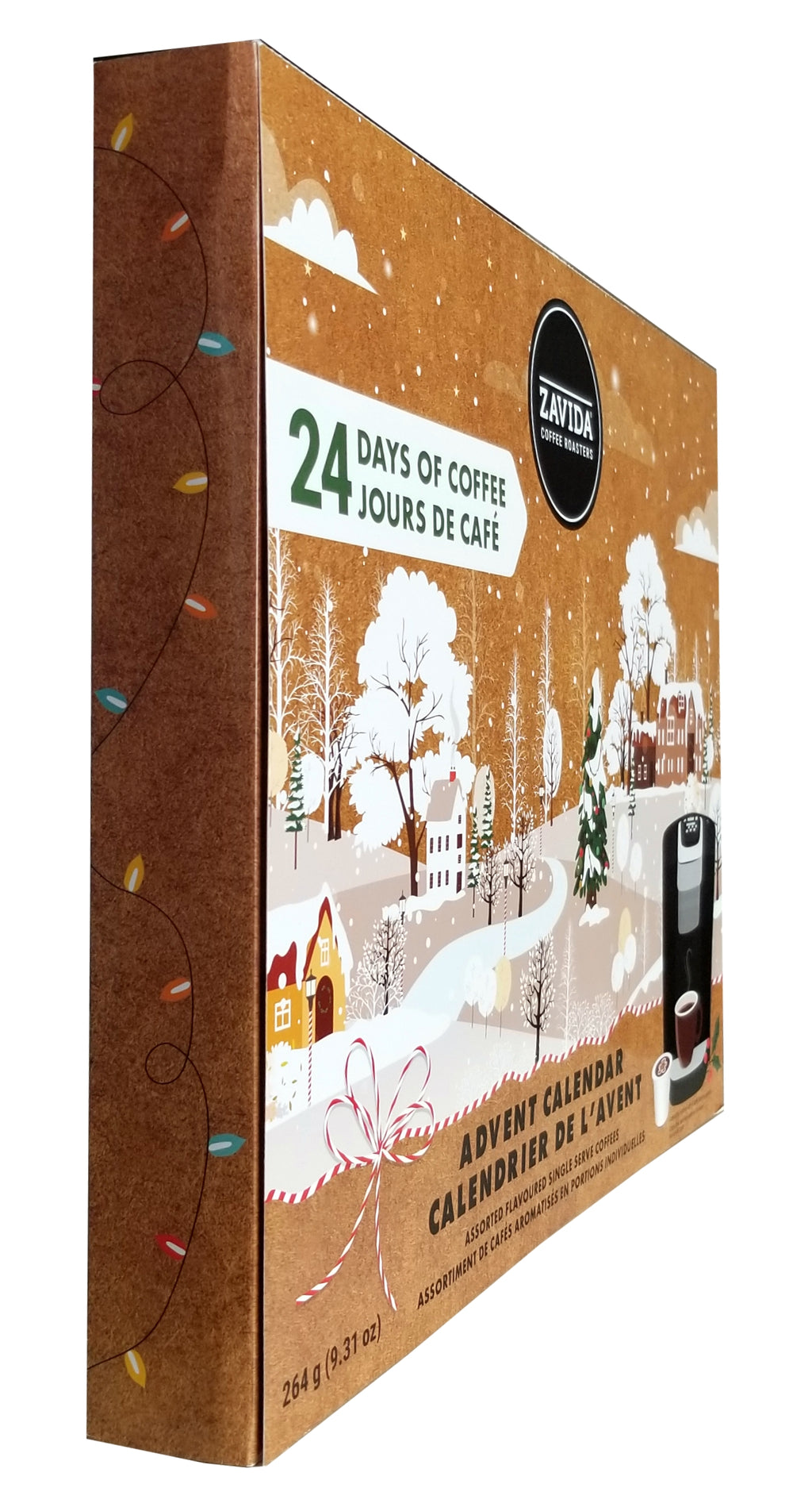 Zavida 24 Days of Coffee Advent Calendar, Assorted Flavored Coffee K-Cups, 24 K-cups, 264g/9.31 oz