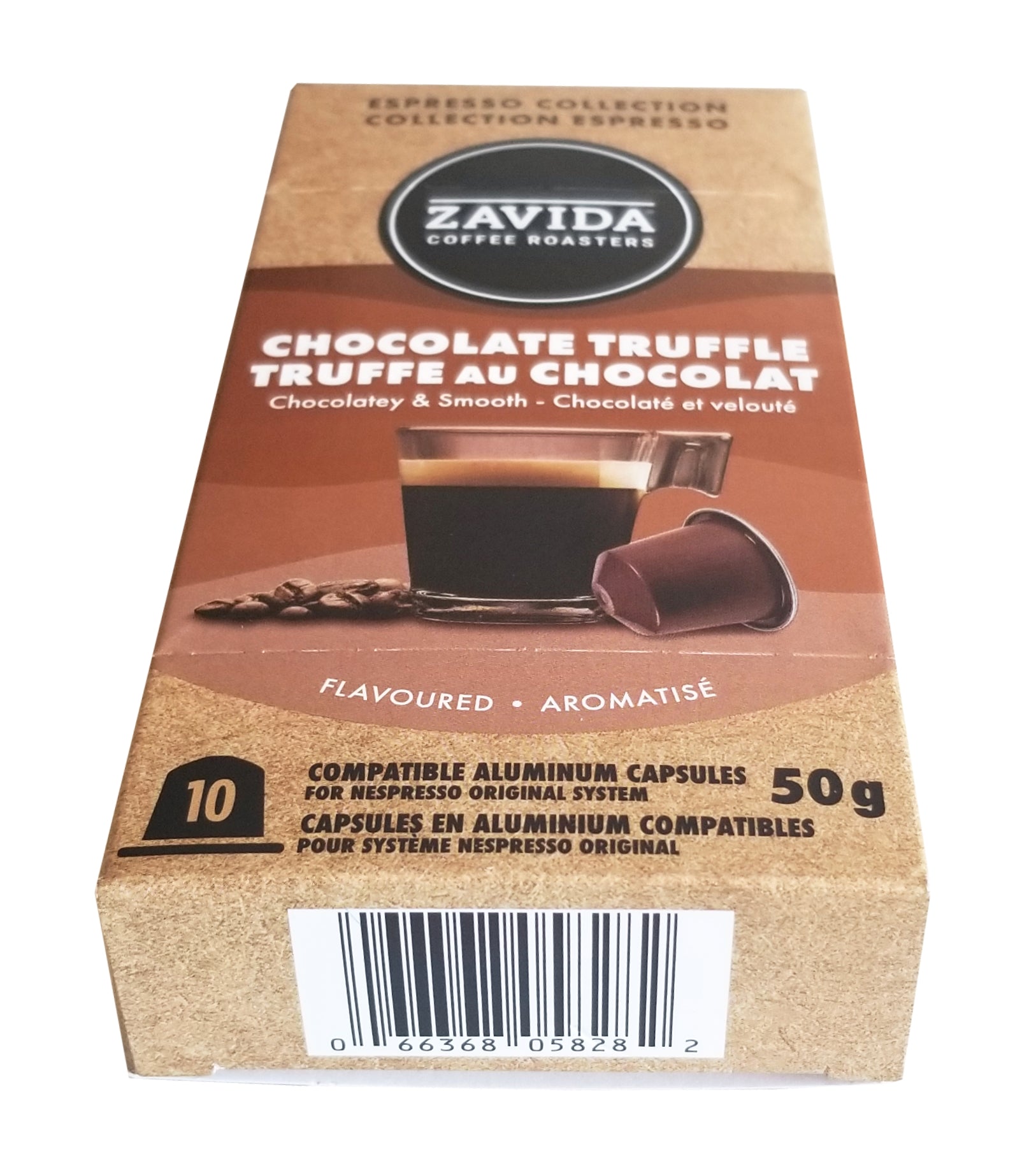 Zavida Espresso Collection Chocolate Truffle Coffee, 10 Aluminum Capsules, 50g/1.75 oz. Box {Imported from Canada}