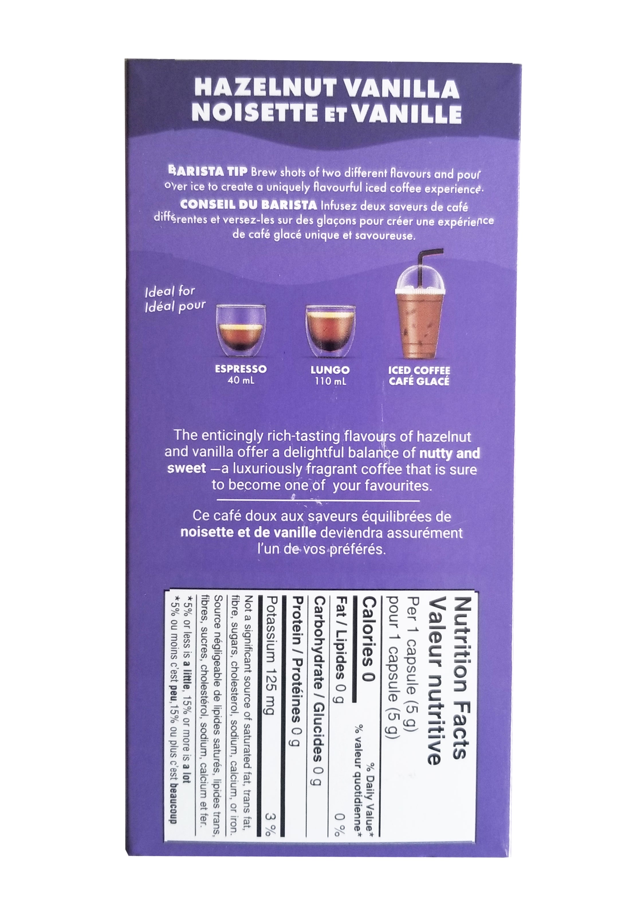 Zavida Espresso Collection Hazelnut Vanilla Coffee, 10 Aluminum Capsules, 50g/1.75 oz. Box {Imported from Canada}