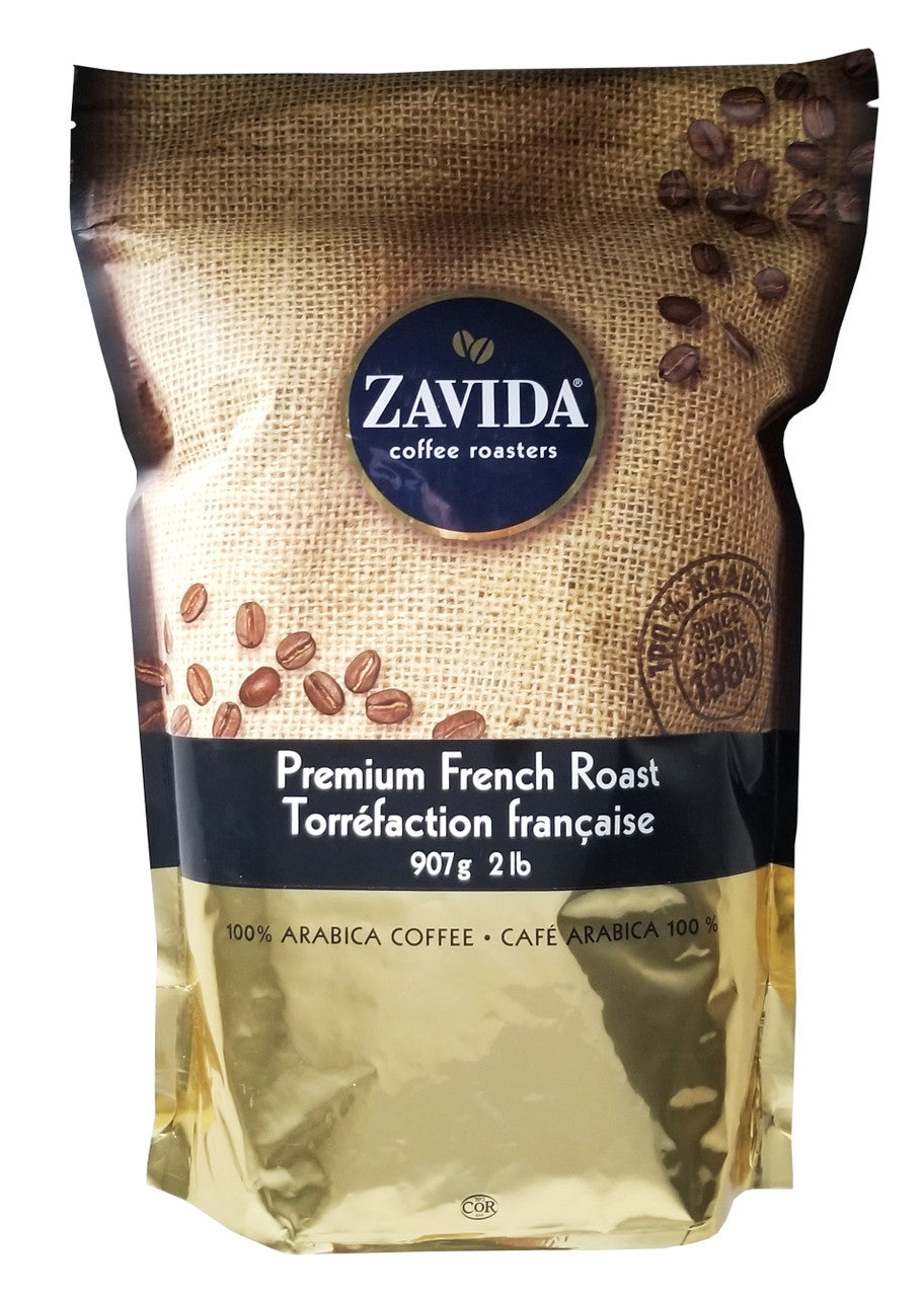 Zavida Premium French Roast, Dark Roast, Premium Whole Bean Coffee, 907g/2 lbs. Bag {Imported from Canada}