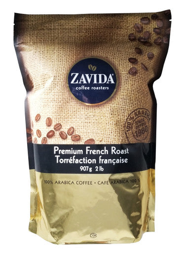 Zavida Premium French Roast, Dark Roast, Premium Whole Bean Coffee, 907g/2 lbs. Bag {Imported from Canada}