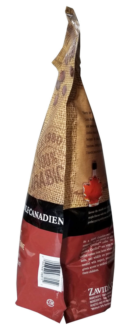 Zavida Canadian Maple, Medium Roast, Premium Whole Bean Coffee, 907g/2 lbs. Bag {Imported from Canada}