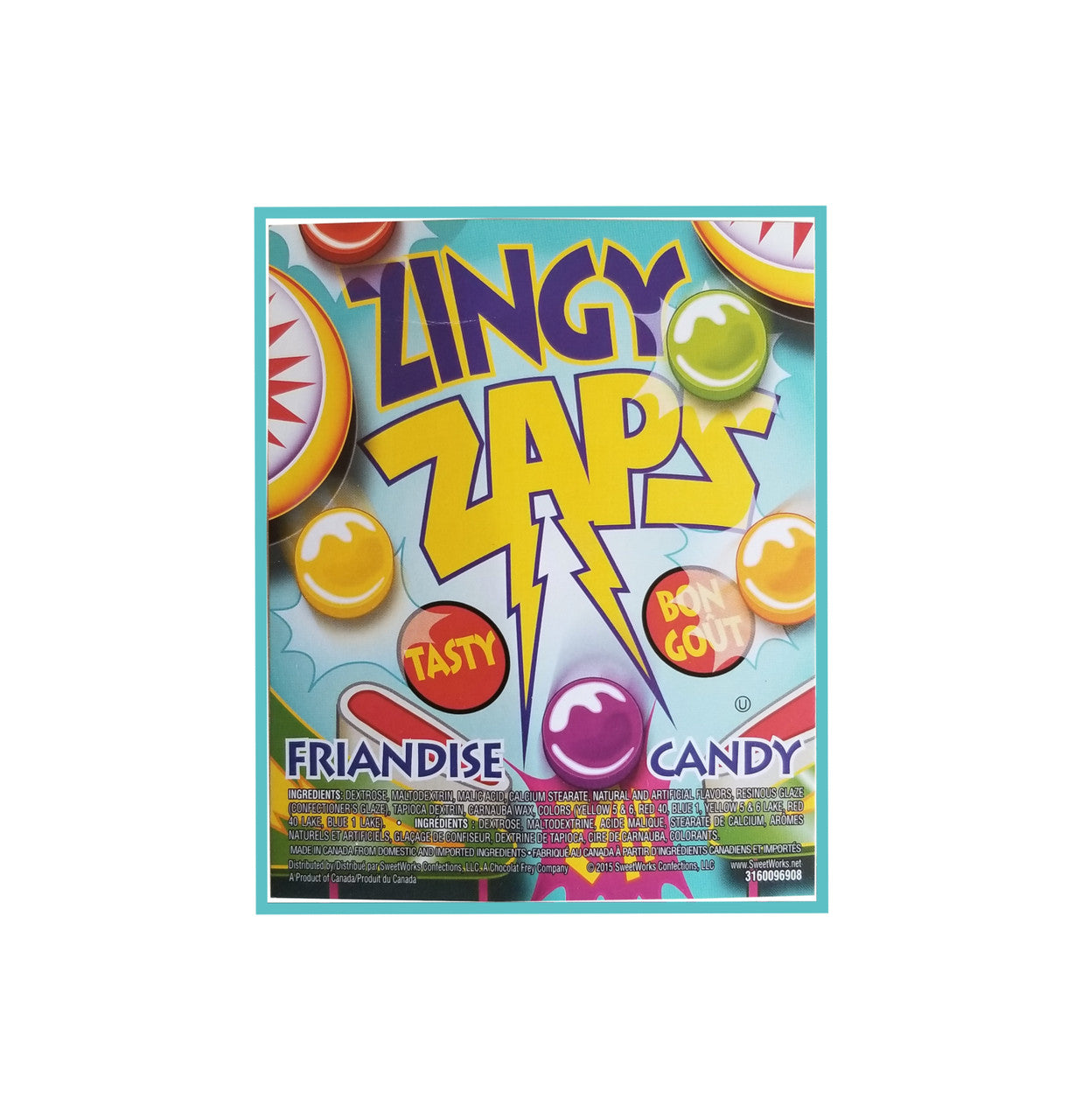Zingy Zaps Pressed Candies, Bulk Box, 12.96kg/28.57 lbs. {Imported from Canada}