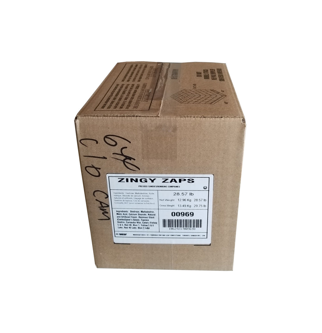 Zingy Zaps Pressed Candies, Bulk Box, 12.96kg/28.57 lbs. {Imported from Canada}