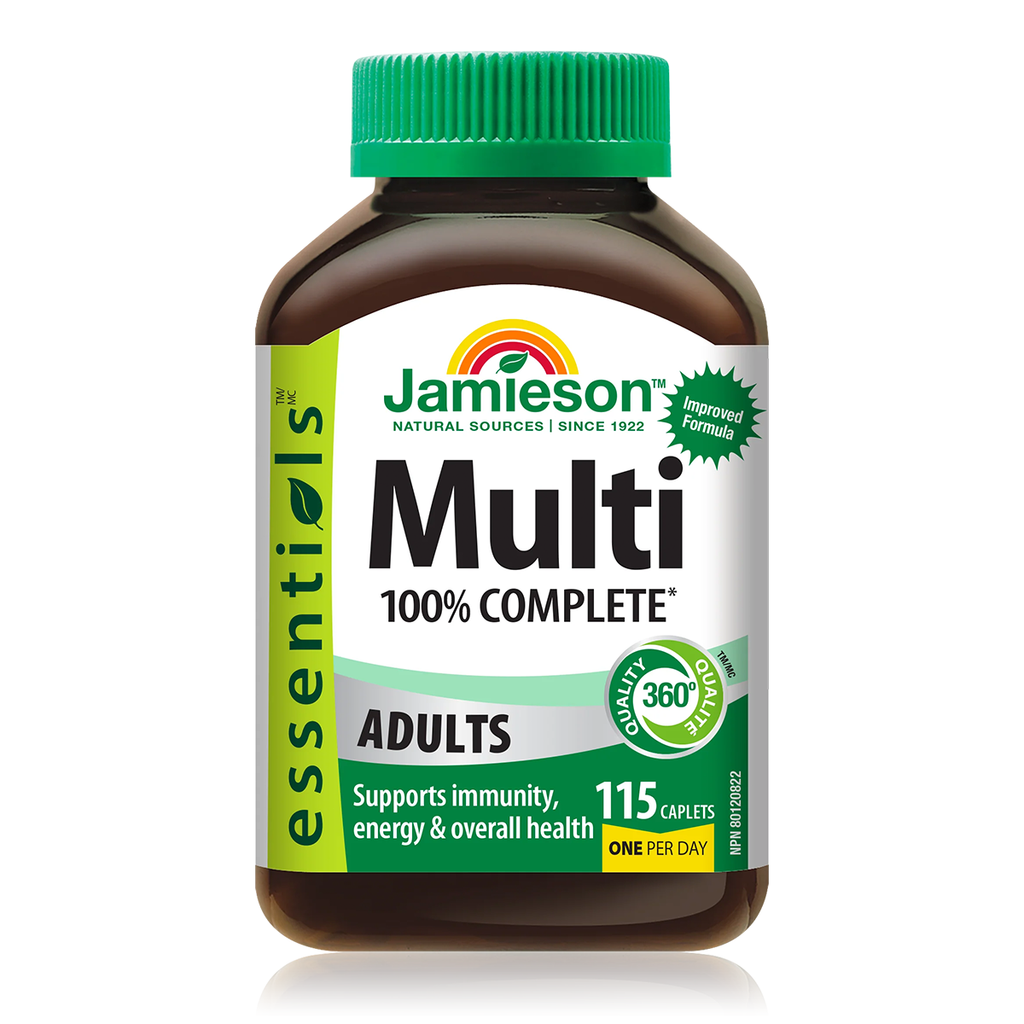 Jamieson 100% Complete Adults Multivitamin, 115 Caplets, 1 Bottle