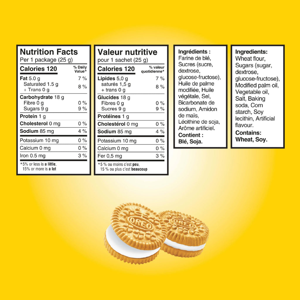 Oreo Golden Mini Cookies, (6 Pouches), 150g/5.3 oz