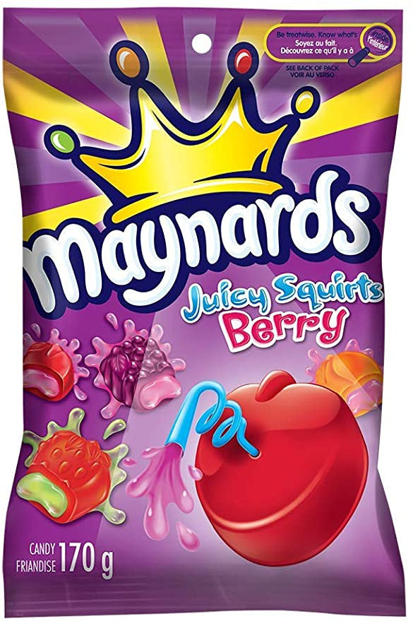 Maynards Juicy Squirts Berry, 170g/6oz., 3 Count, {Imported from Canada}