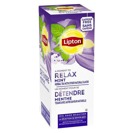 Lipton Relax Mint Tea - 28 tea bags per box, 6 boxes per case {Imported from Canada}