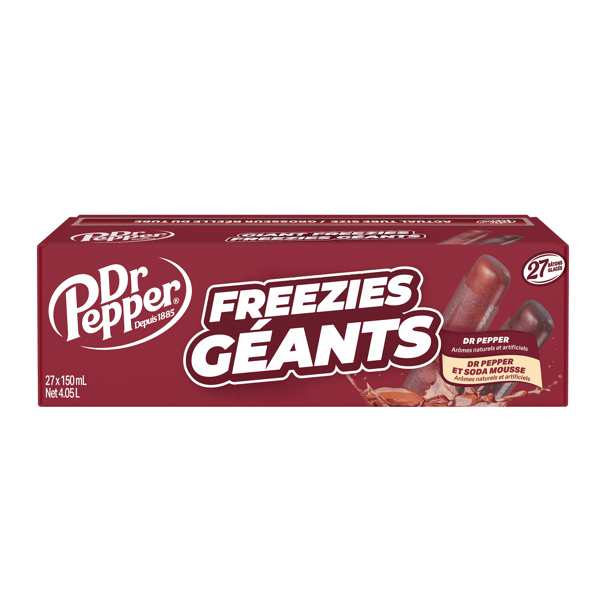 Dr Pepper Giant Freeze Pops, 27 x 150ml/5.25 fl. oz. Bars - Back