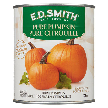 E.D. Smith 100% Pure Canned Pumpkin, 796mL/28 oz. Can {Imported from Canada}