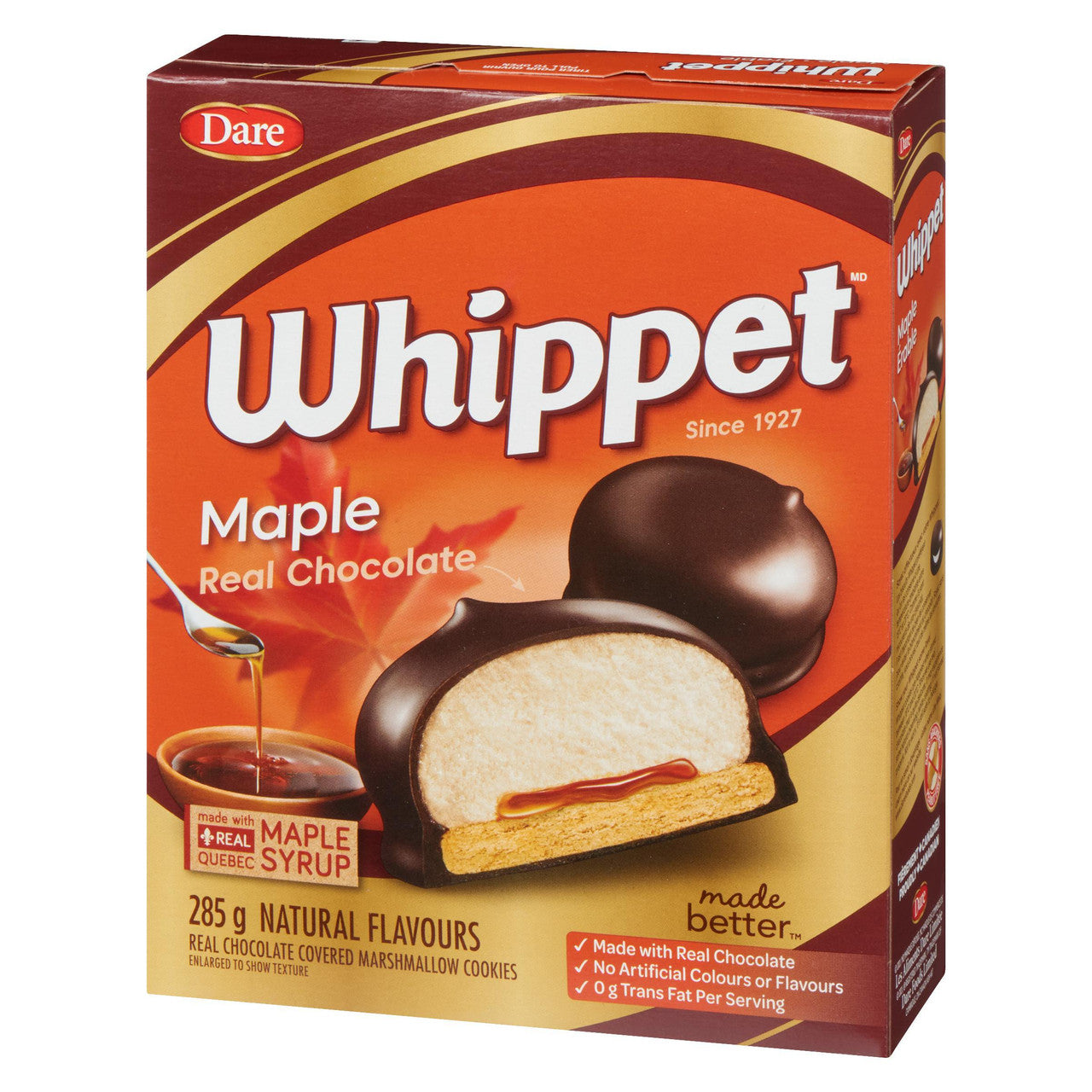 Dare Whippet Marshmallow Maple Cookies, 285g/10 oz., 1 Box, {Imported from Canada}