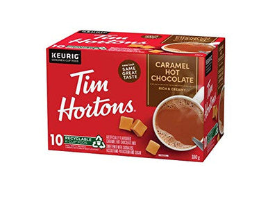 Tim Hortons Caramel Hot Chocolate, Single Serve Keurig Certified K-Cup Pods for Keurig Brewers, 10 Count