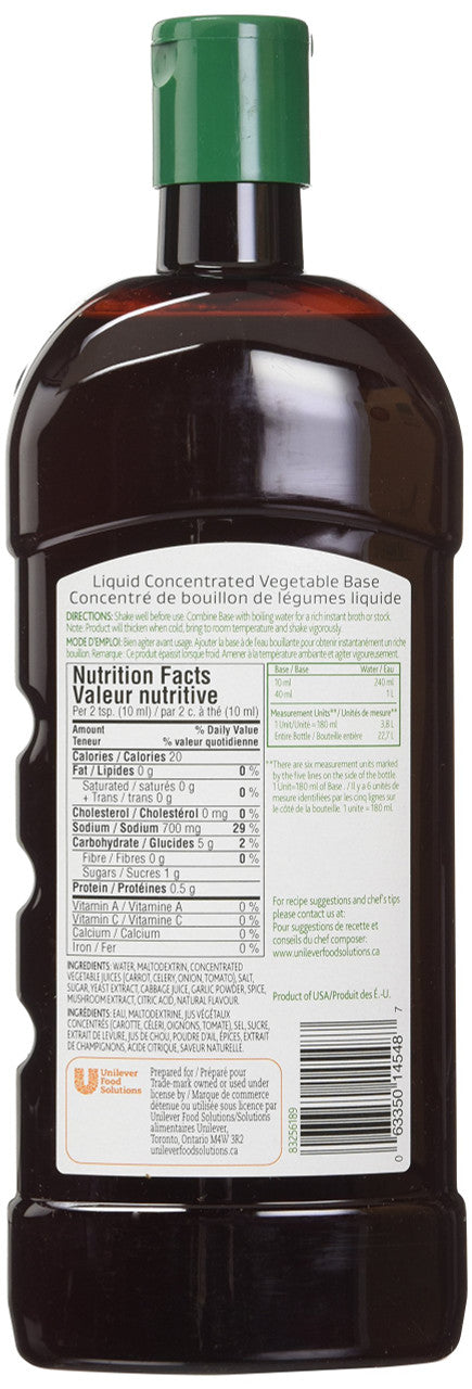 Knorr Liquid Concentrated Base Vegetable for Restaurants, 946ml (pack of 4) - Imported from Canada