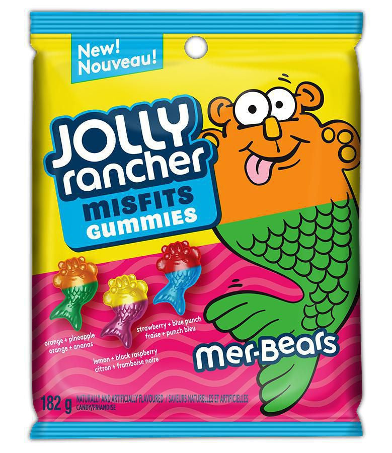 Jolly Rancher Misfits Mer-Bears Gummies Candy, 182g/6.4 oz., {Imported from Canada}