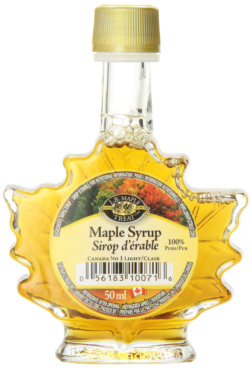 L B Maple Treat 50ml/1.69fl.oz, Glass Bottle #1 Light Maple Syrup {Canadian}