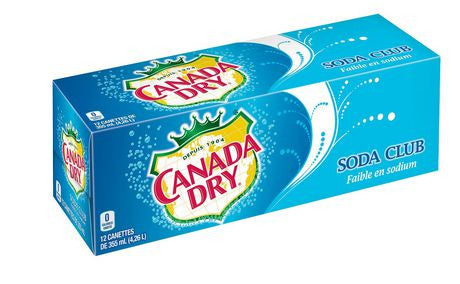 Coca-Cola Canada Dry Club Soda, 12ct/355ml drinks, (Imported from Canada)